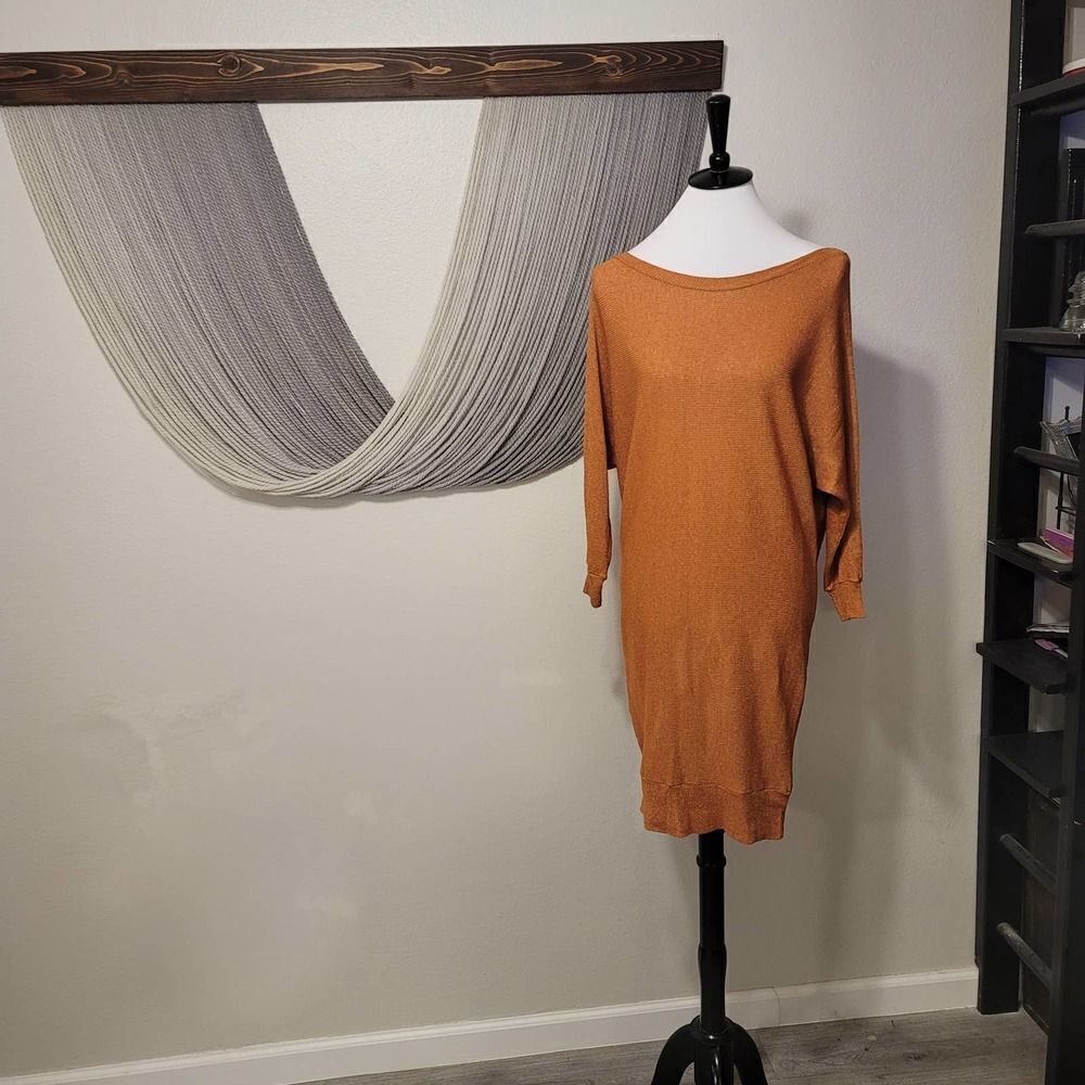 Michael Stars Metallic Rust Tunic Top OS - Picture 2 of 5